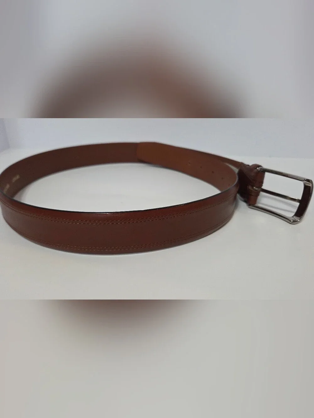 Fossil Men's Brown Leather Belt with Silver Buckle